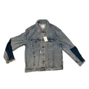 NWT Womens Hidden Jeans Destroyed Denim Trucker Jacket Size Med Nordstrom